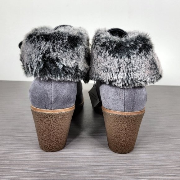 Cole Haan Coralie Wedge Bootie, Grey Suede, Womens Size 5 & 5.5 B - Picture 5 of 10